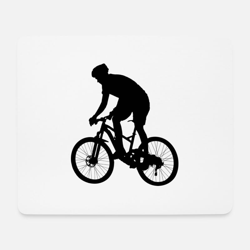 Fahrer des Mountainbikes - Mousepad (Querformat) - Weiß