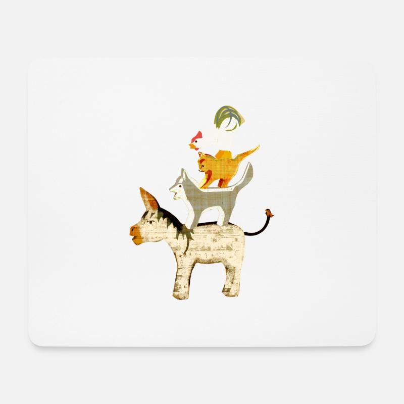 Bremer Stadtmusikanten - Mousepad (Querformat) - Weiß