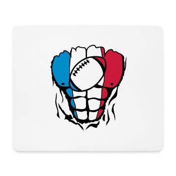 France flag rugby2 body muscle - Mouse Pad (horizontal) - white - Front