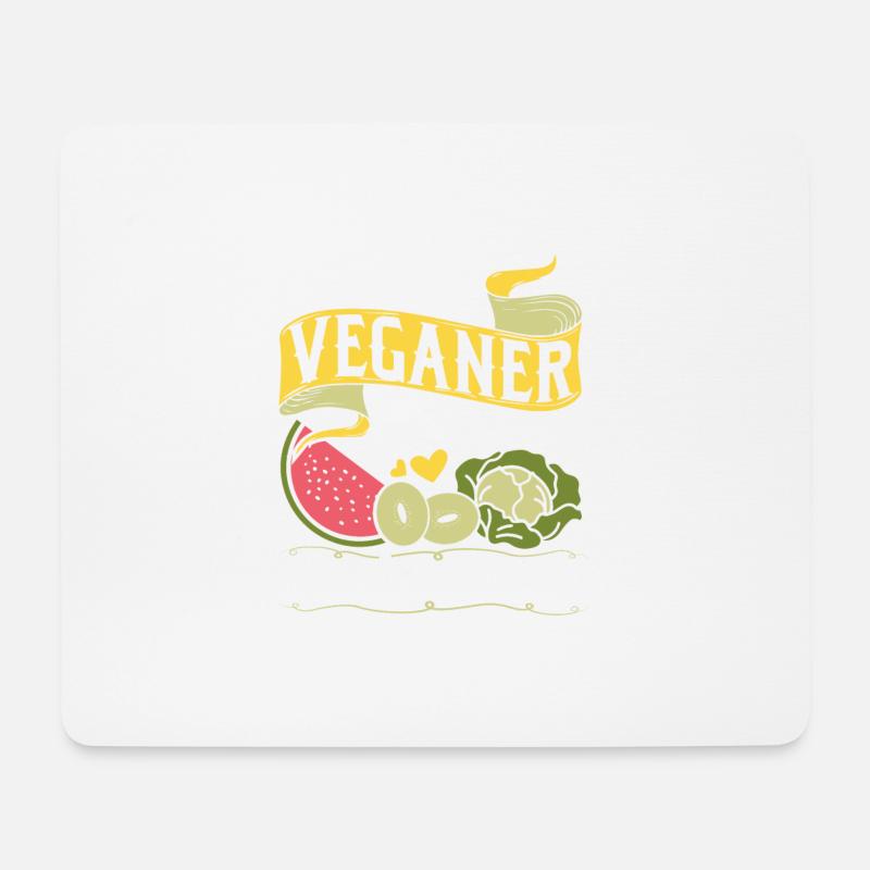 Lustiges Ich bin Veganer Obst Gemüse Geschenk - Mousepad (Querformat) - Weiß