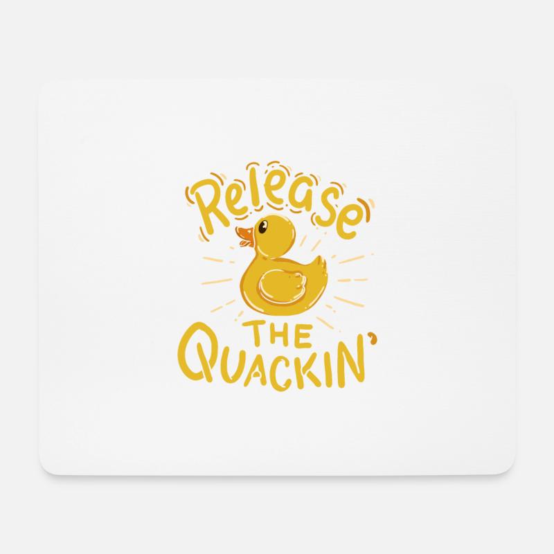 Release the quackin' - Ente Spruch Enten Gummiente - Mousepad (Querformat) - Weiß