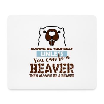Biber Geschenk - Mousepad (Querformat) - Weiß - Vorne