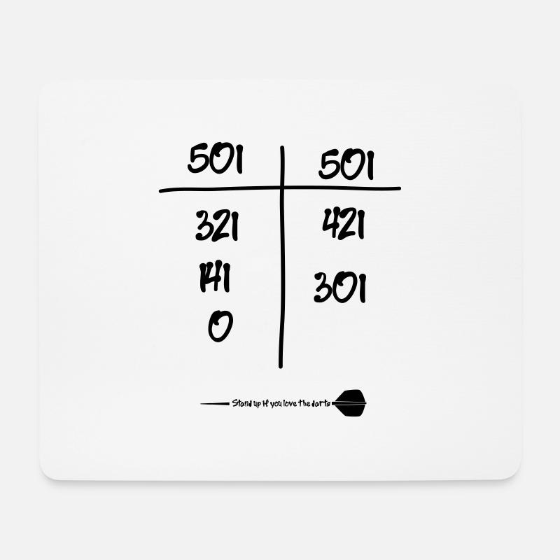 Dart 180 Neundarter 501 Finish, love the darts - Mousepad (Querformat) - Weiß