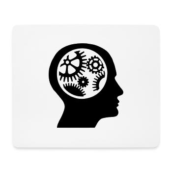 Gears in the head - silhouette - Mouse Pad (horizontal) - white - Front