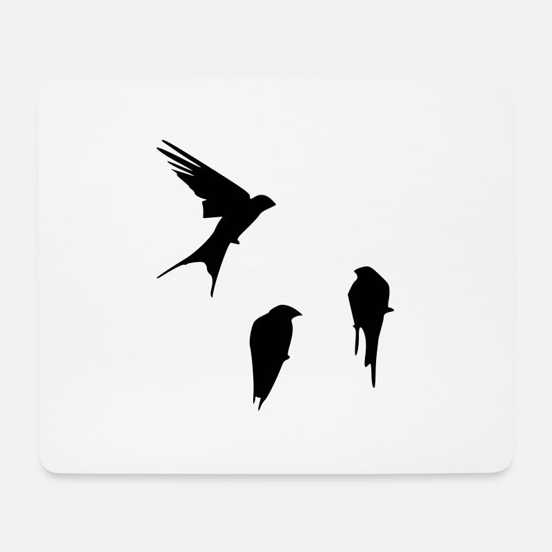 schwalben - Mousepad (Querformat) - Weiß