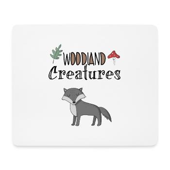 Loup forêt habitant maison clipart cadeau - Tapis de souris (format paysage) - blanc - Devant