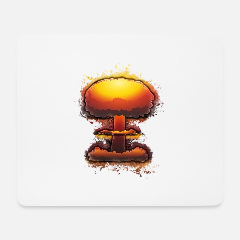 Bombe explosion hell glühend - Mousepad (Querformat) - Weiß