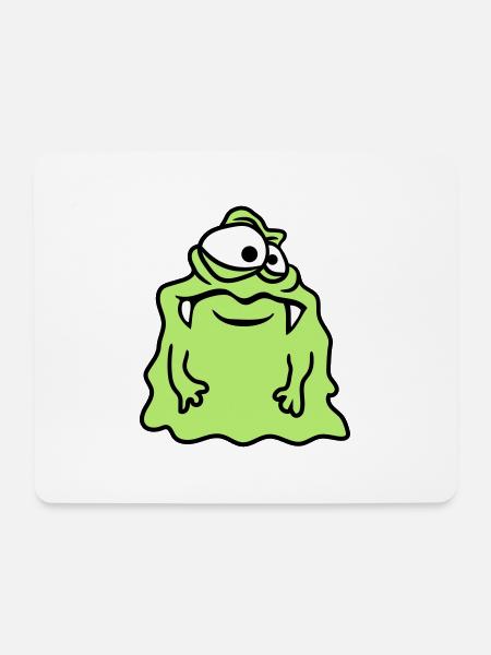 glibber schleim ekelig schleimig gesicht kopf mons - Mousepad (Querformat) - Weiß