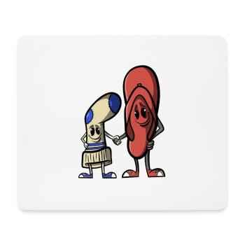 BFF - sock and flip flops - Mouse Pad (horizontal) - white - Front