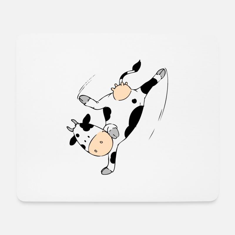 Mooviestars - Breakdancing Cow - Mouse Pad (horizontal) - white