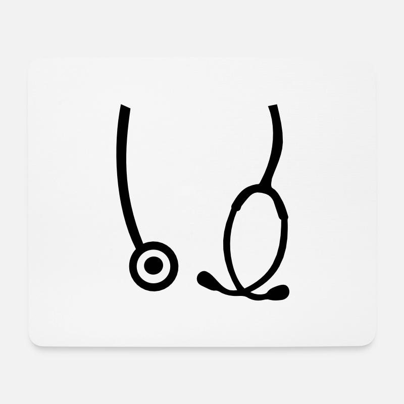 Stethoskop Arzt - Mousepad (Querformat) - Weiß