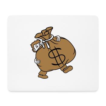bear heavy dollar symbol sign money rich gel - Mouse Pad (horizontal) - white - Front