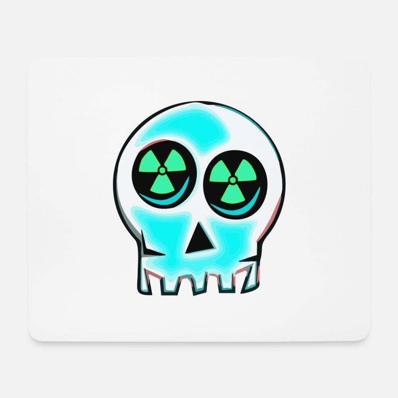 atom schaedel - Mousepad (Querformat) - Weiß