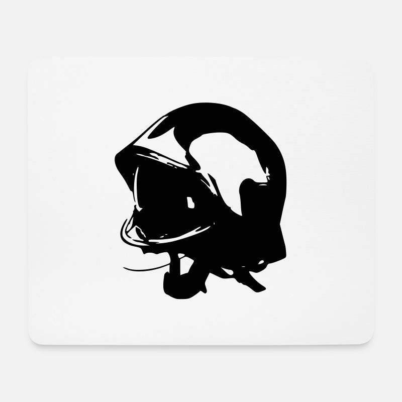 Feuerwehrhelm F1 - Mousepad (Querformat) - Weiß