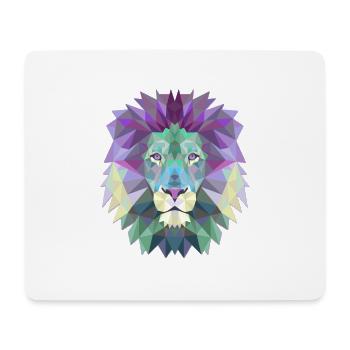 Löwe Geschenk Dreieck Polygon Löwin Raubkatze Lion - Mousepad (Querformat) - Weiß - Vorne