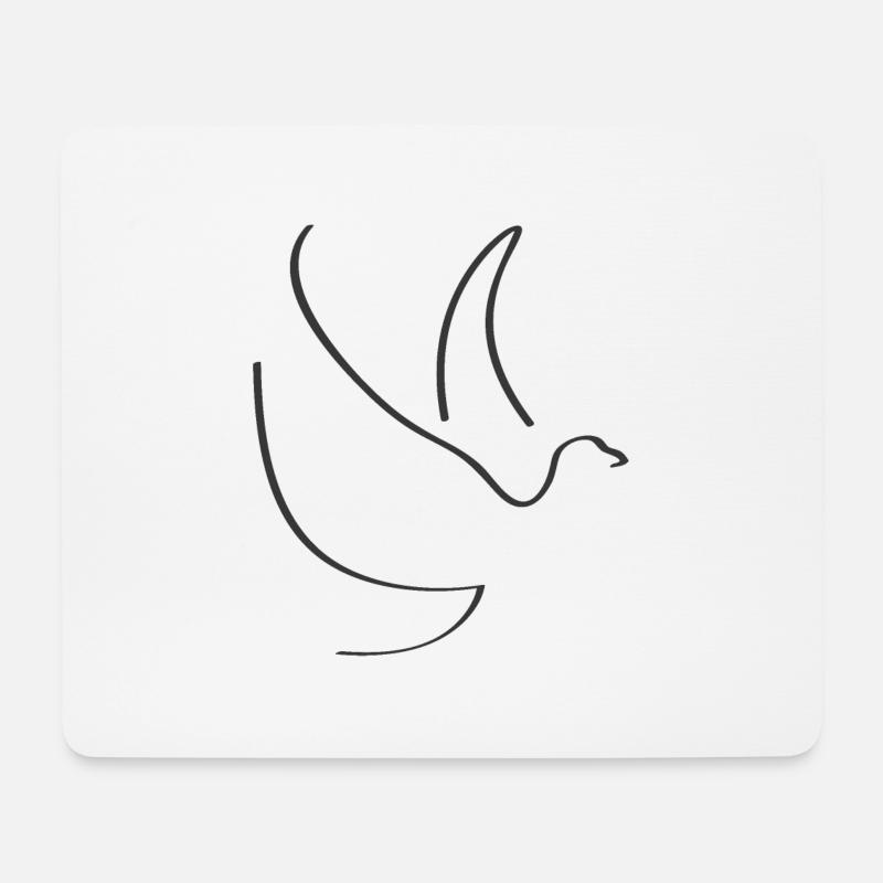 Dove outline - Mouse Pad (horizontal) - white