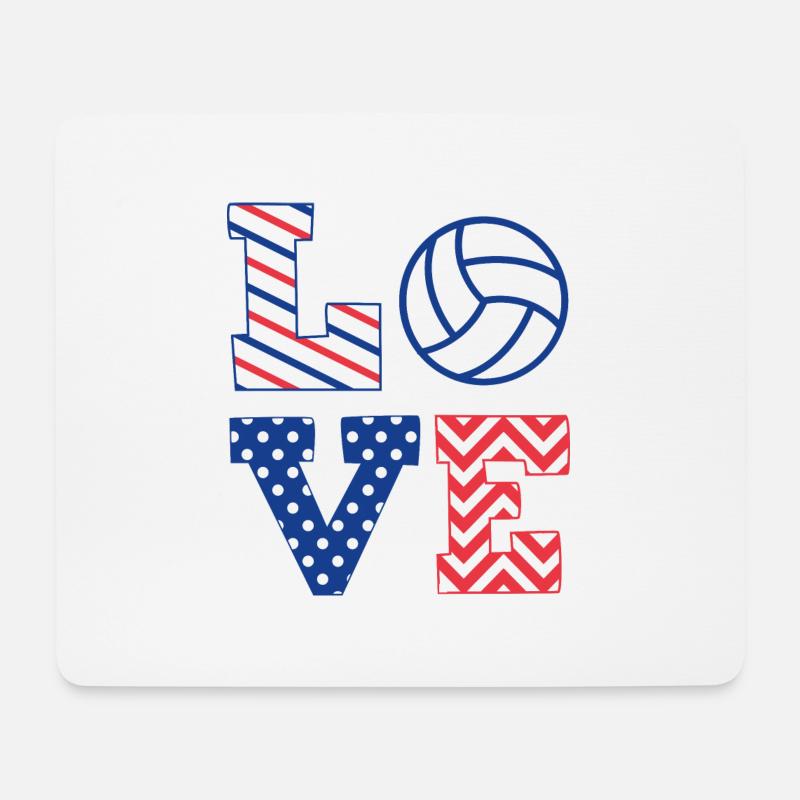 Volleyball - Mousepad (Querformat) - Weiß