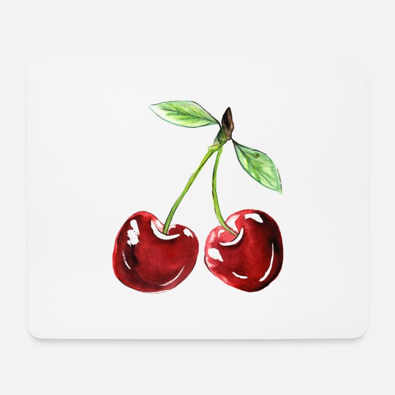 Kirsche - Mousepad (Querformat) - Weiß