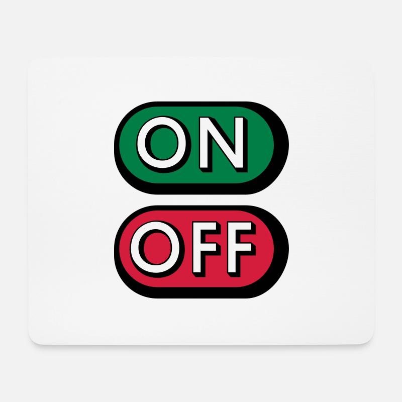 On Off Buttons - Mousepad (Querformat) - Weiß