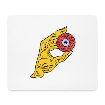 Coole Hand Auge Design by Milaino - Mousepad (Querformat) - Weiß - Vorne