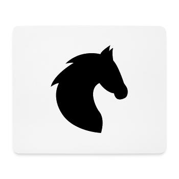 Cheval, tête, tête de cheval, équitation, silhouette, crinière - Tapis de souris (format paysage) - blanc - Devant
