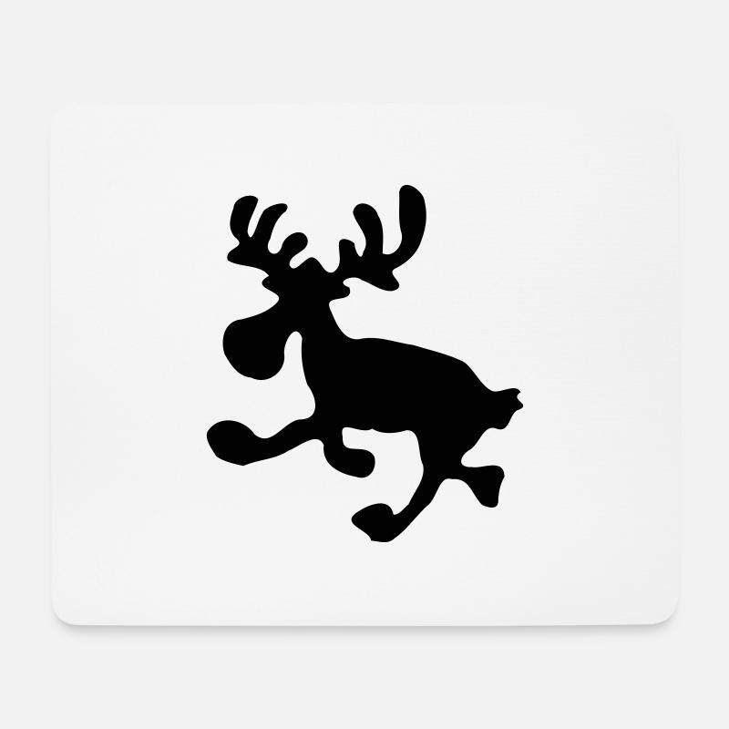 springender Elch - Mousepad (Querformat) - Weiß