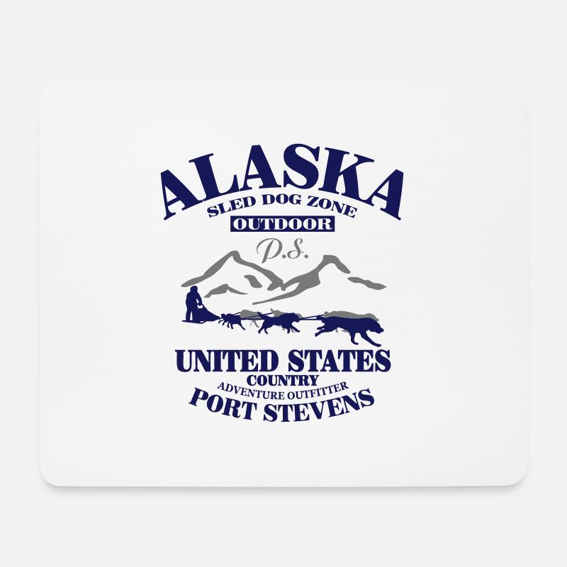 Husky - Hundeschlitten - Yukon Quest - Alaska - Mousepad (Querformat) - Weiß