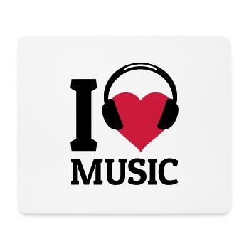 I love Music - Mousepad (Querformat) - Weiß - Vorne