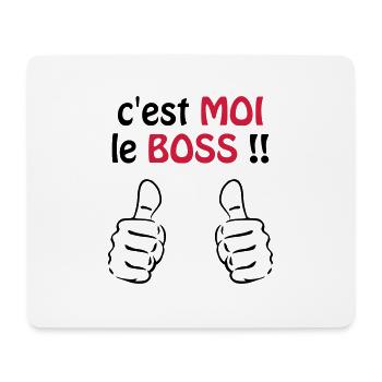 C'est moi le boss ! Humour / Citation / Blague - Tapis de souris (format paysage) - blanc - Devant