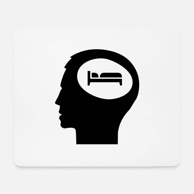 Nur Schlafen im Kopf; Müde - Mousepad (Querformat) - Weiß