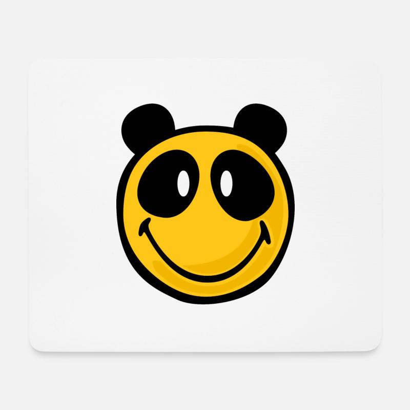 Smiley Panda - Mousepad (Querformat) - Weiß