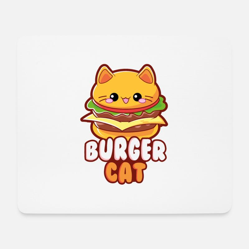 Burger Cat moodrush - Mouse Pad (horizontal) - white