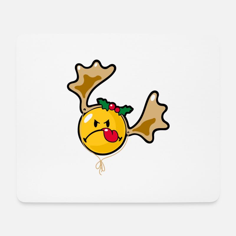 Smiley Christmas Bad Mood - Mousepad (Querformat) - Weiß