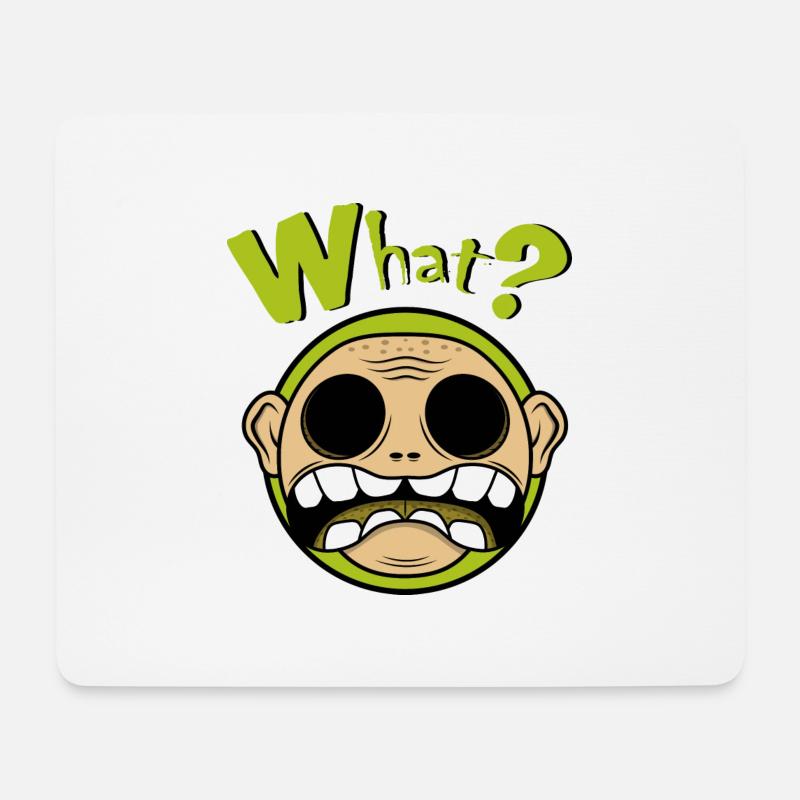 Was denn - Mousepad (Querformat) - Weiß