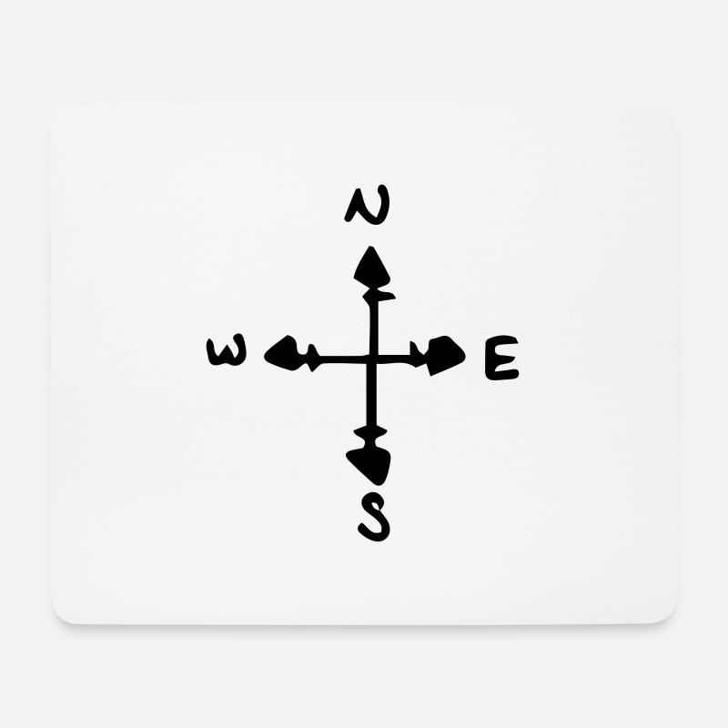 nord, ost, süd, west, pfeil,Norden,osten,Süden, - Mousepad (Querformat) - Weiß