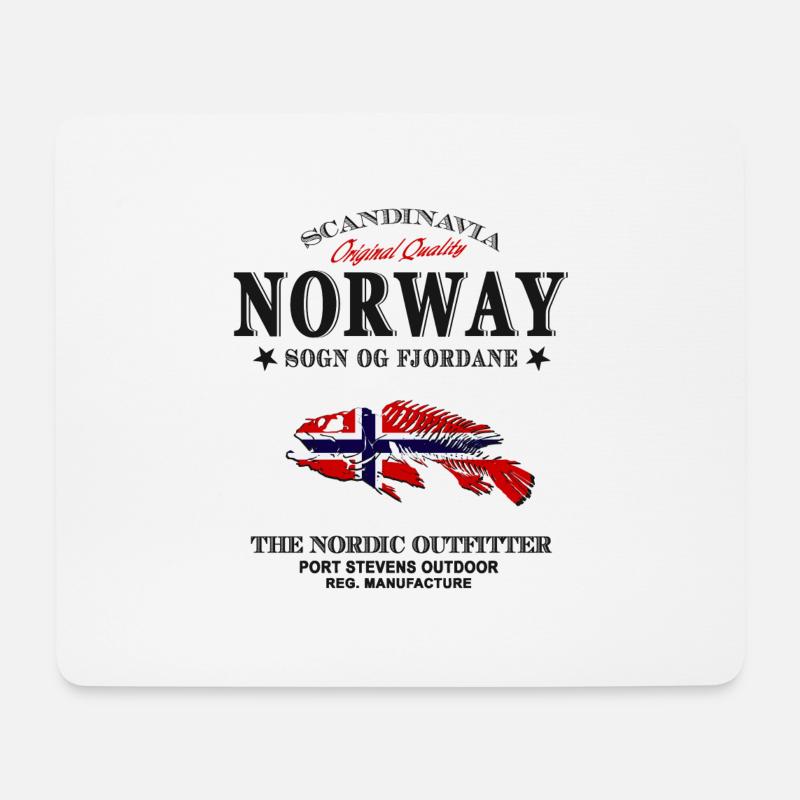 Norway Fishing - Mousepad (Querformat) - Weiß