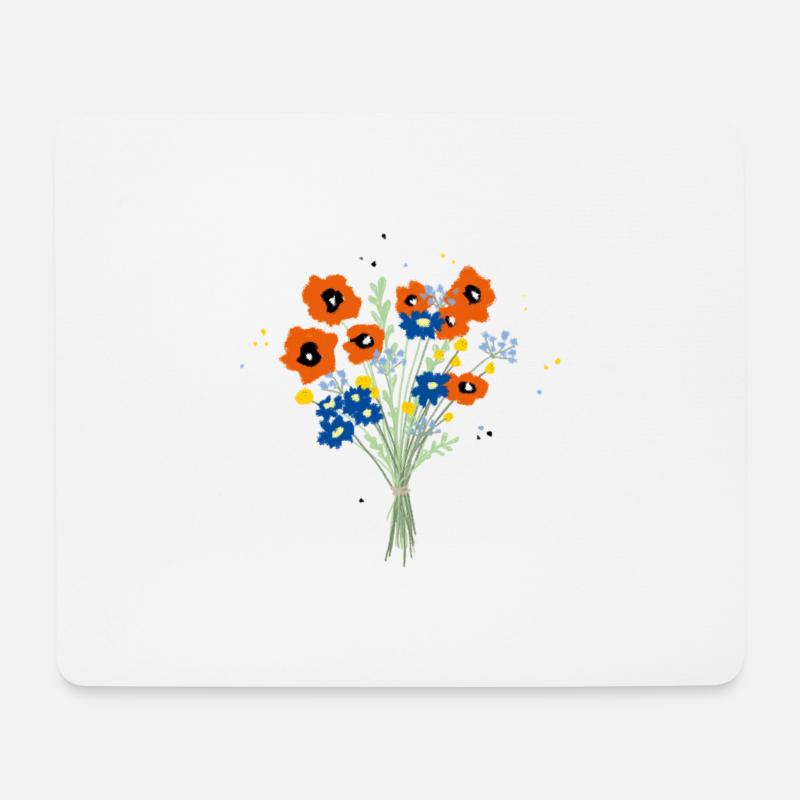 Little Flowers – Floral Bouquet – Blumenstrauß - Mousepad (Querformat) - Weiß