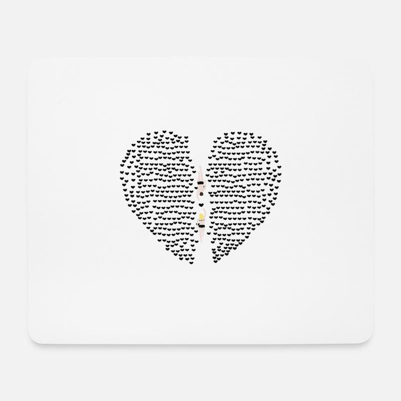 heart_swimmer - Mousepad (Querformat) - Weiß