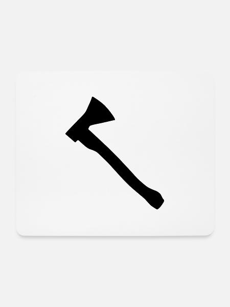 axt silhouette - Mousepad (Querformat) - Weiß