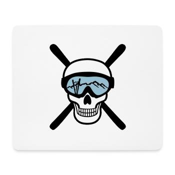 Skier and skiing goggles, skiing - Tapis de souris (format paysage) - blanc - Devant