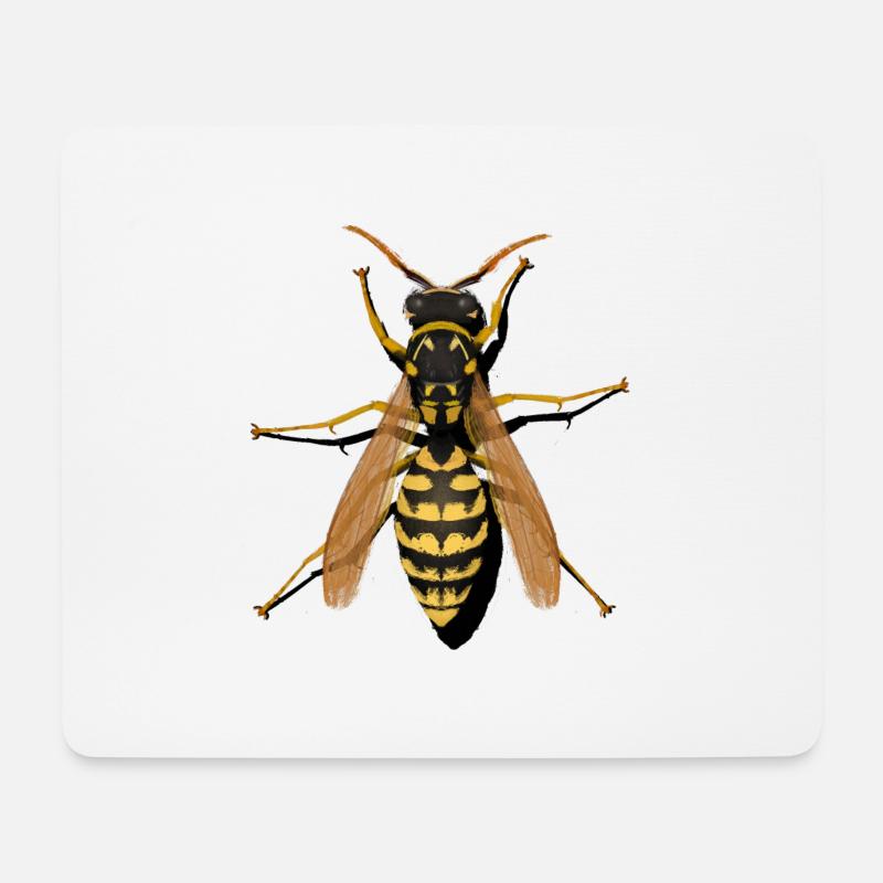 Wespe - Mousepad (Querformat) - Weiß