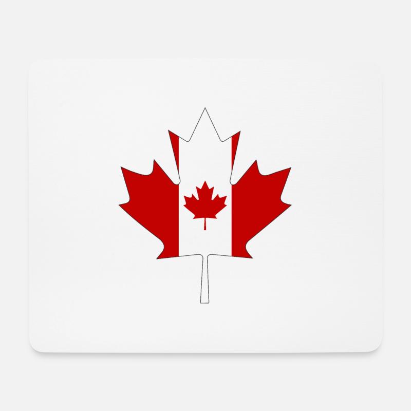Kanada Flagge als Ahornblatt mit schwarze Rahmen - Mousepad (Querformat) - Weiß