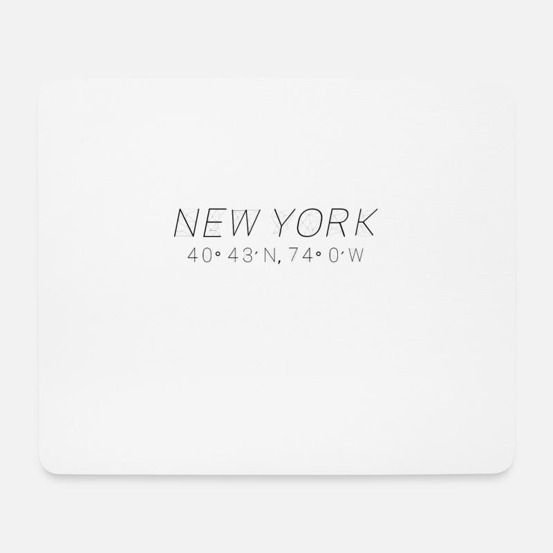 New York coordinates - Mouse Pad (horizontal) - white