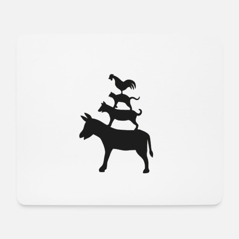 Bremer Stadtmusikanten Märchen Gebrüder Grimm - Mousepad (Querformat) - Weiß