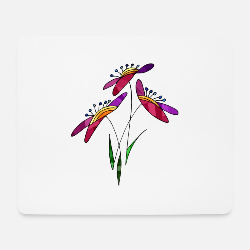 Blumen - Mousepad (Querformat) - Weiß