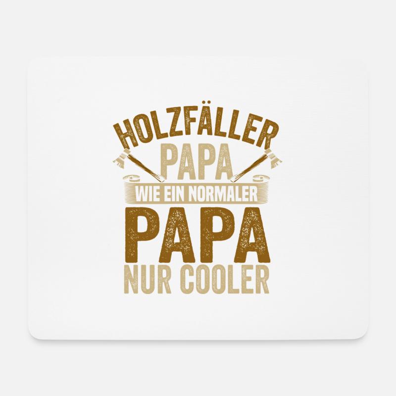 Holzfäller Papa Wie ein Normaler Papa Nur Cooler - Mousepad (Querformat) - Weiß