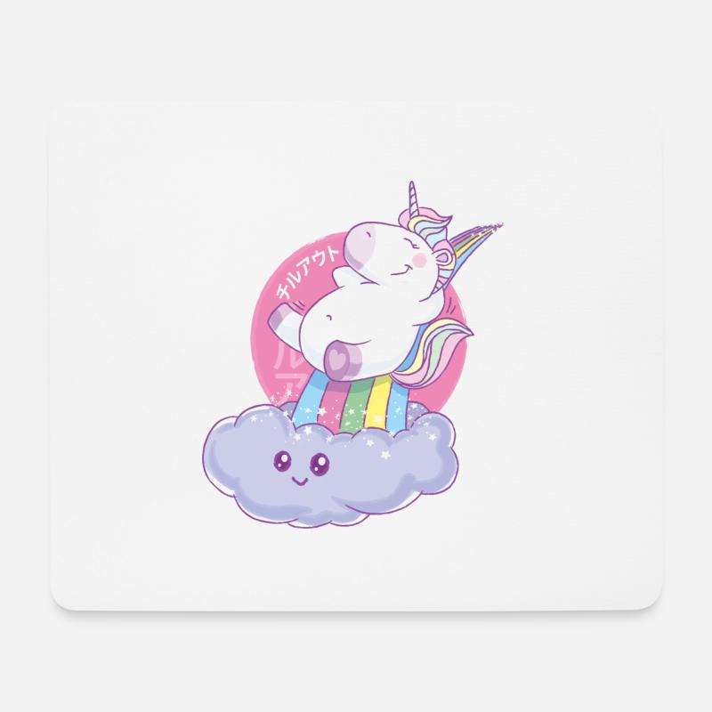Chillin Out Einhorn - Mousepad (Querformat) - Weiß