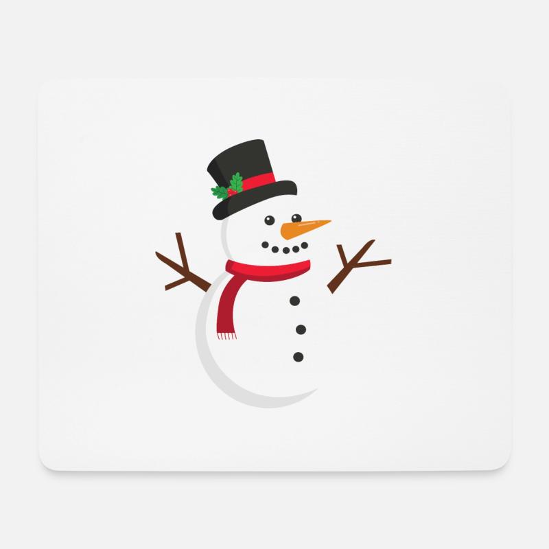 Schneemann - Mousepad (Querformat) - Weiß