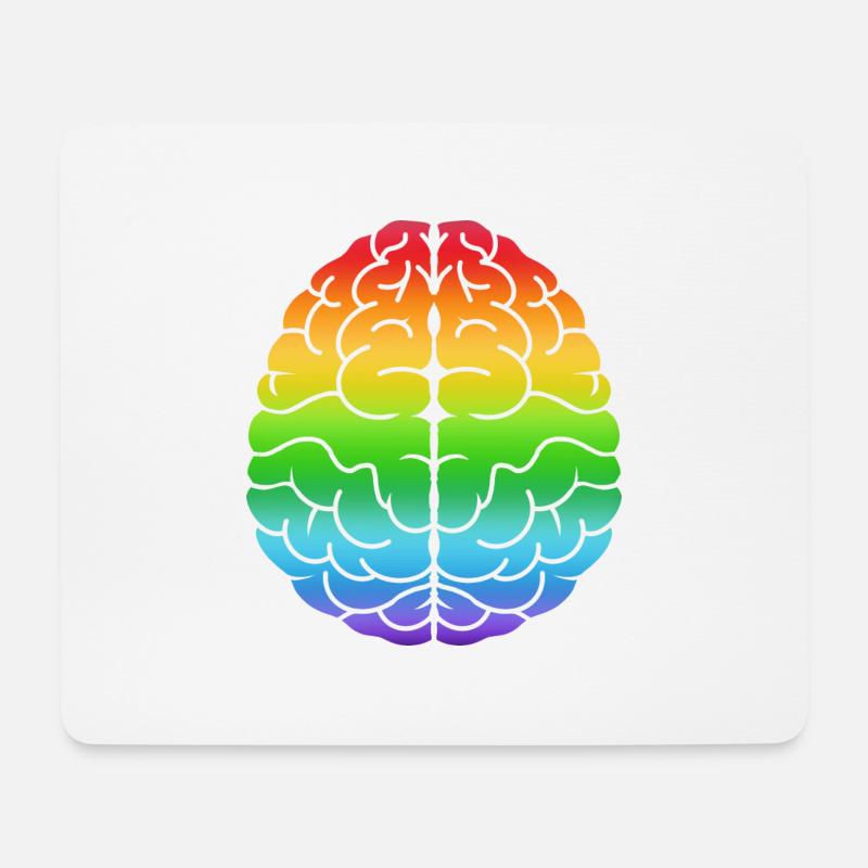 Rainbow Brain - celebrate Neurodiversity - Mouse Pad (horizontal) - white