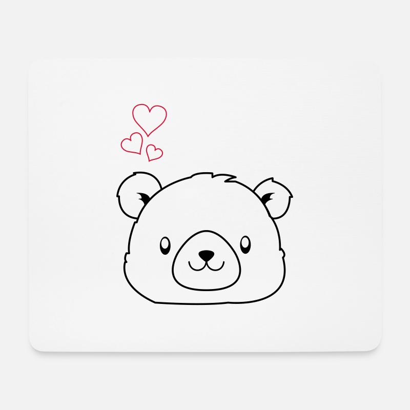 bär liebe - Mousepad (Querformat) - Weiß